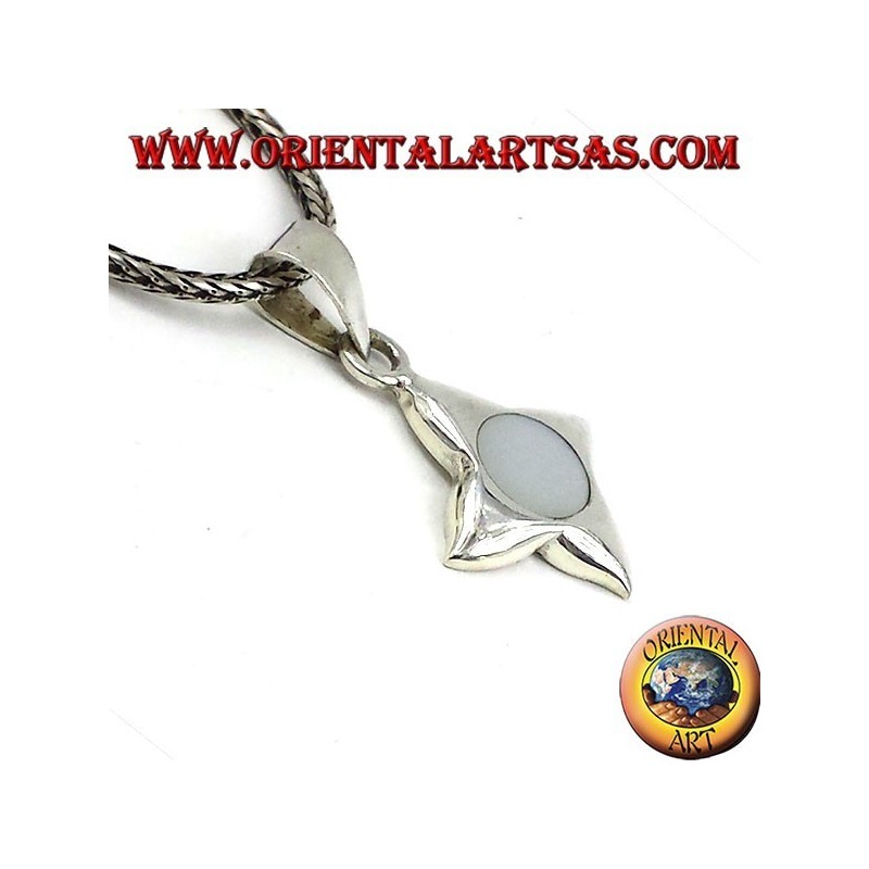 pendentif en argent avec nacre avec quatre points