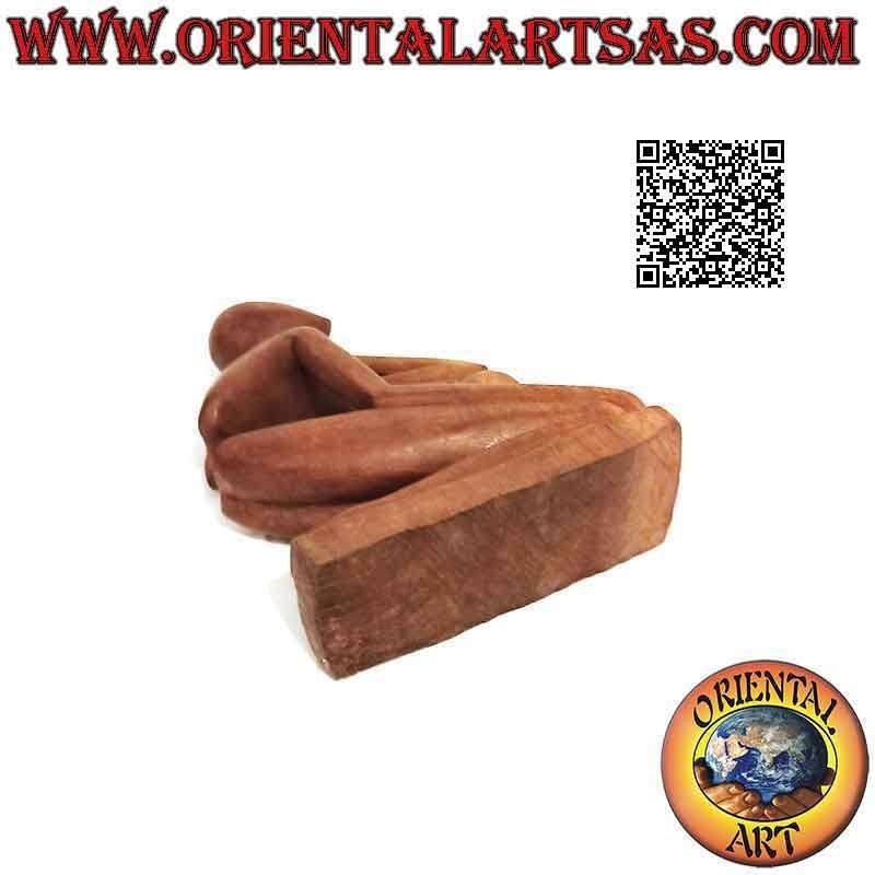 Sculpture "le penseur de profil" de style abstrait sur un socle en bois de suar, 20 cm
