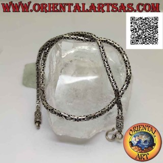Collier Borobudur (Maillon byzantin) en argent 925 ‰ 41 cm x 3,5 mm (crochet serpentine)