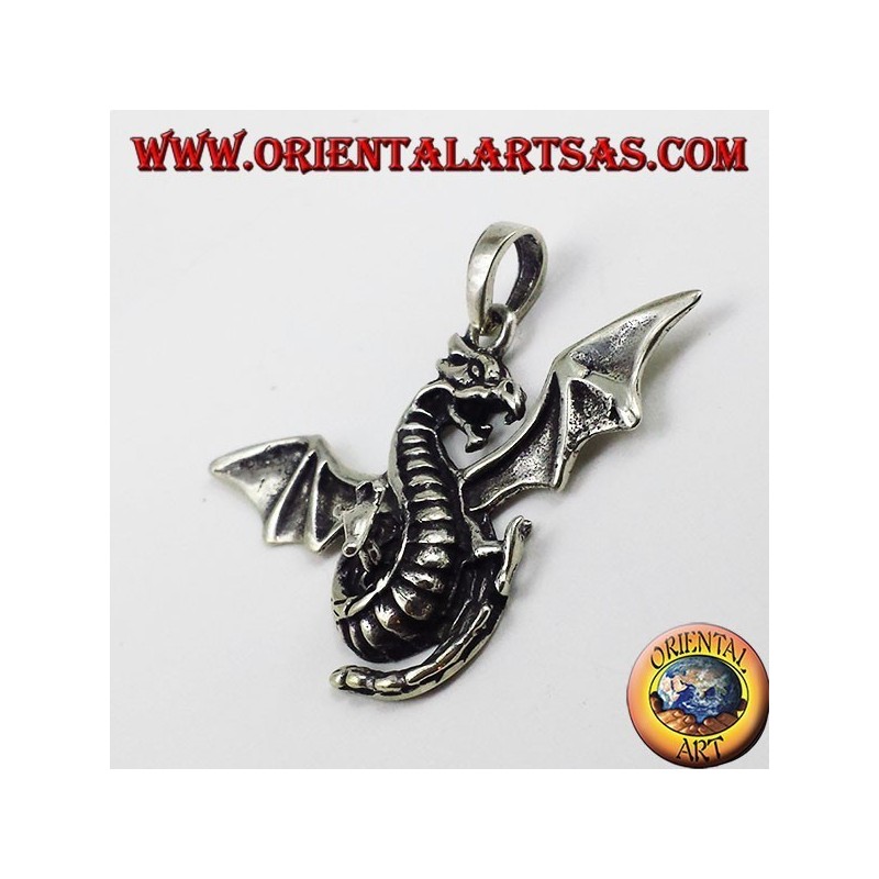 Silber Anhänger Celtic geflügelten Drachen