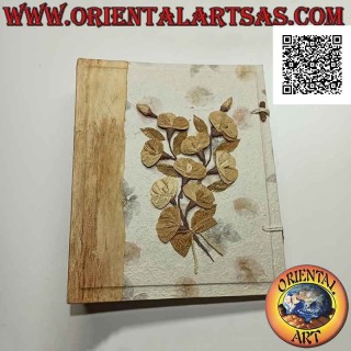 Photo album in rice paper with petals and embroidery, 35 cm (38 sheets and corners)