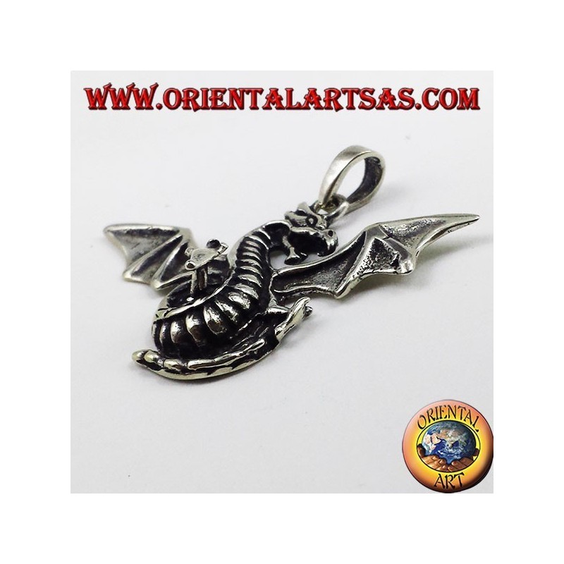 Silber Anhänger Celtic geflügelten Drachen