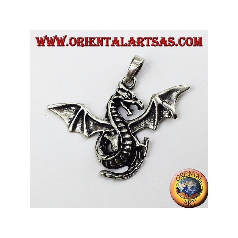 Pendentif argent Celtic dragon ailé