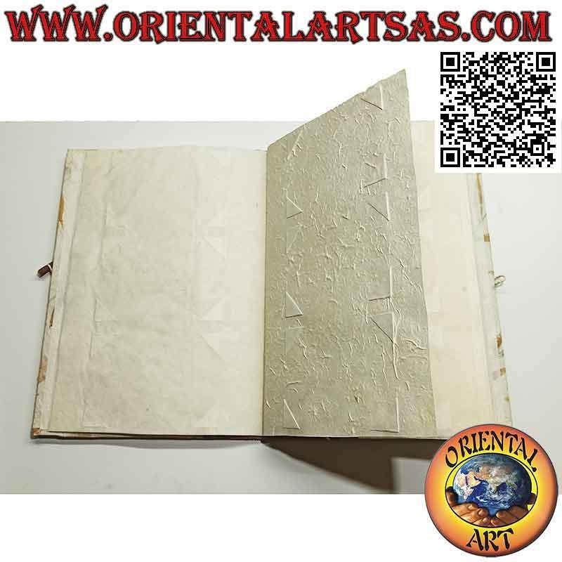 Photo album in rice paper with petals and embroidery, 35 cm (14 sheets of 3)