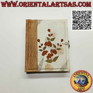 Fotoalbum aus Reispapier und Baumrinde mit Blütenblättern, 20 cm