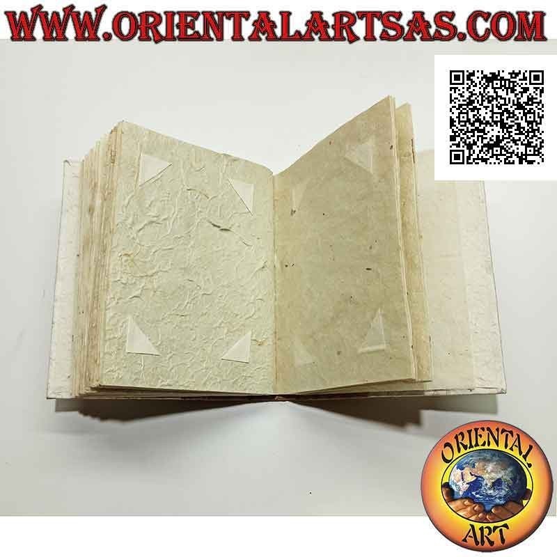 Álbum de fotos en papel de arroz y corteza de árbol con osito sobre lienzo, 20 cm