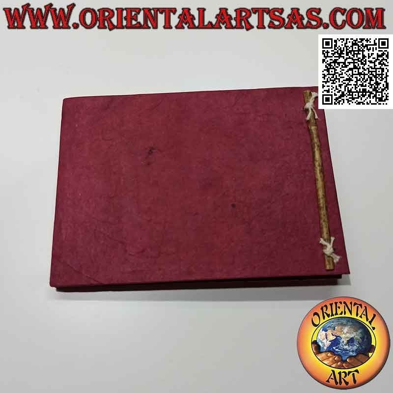 Álbum de fotos en papel de arroz nepalí y hojas de hoja negra, (14 x 19 cm)