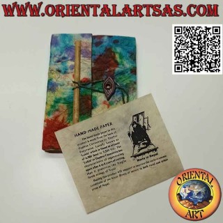 Notebook notebook with central closure, in Nepalese rice paper (15 x 11)