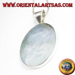 Silber Anhänger Cameo auf Perlmutt