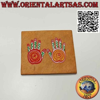 Cuaderno horizontal con estampado, papel de arroz nepalí (9,5 x 11 cm)