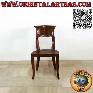 Sedia in stile Italy barocco con seduta a doghe in legno di teak