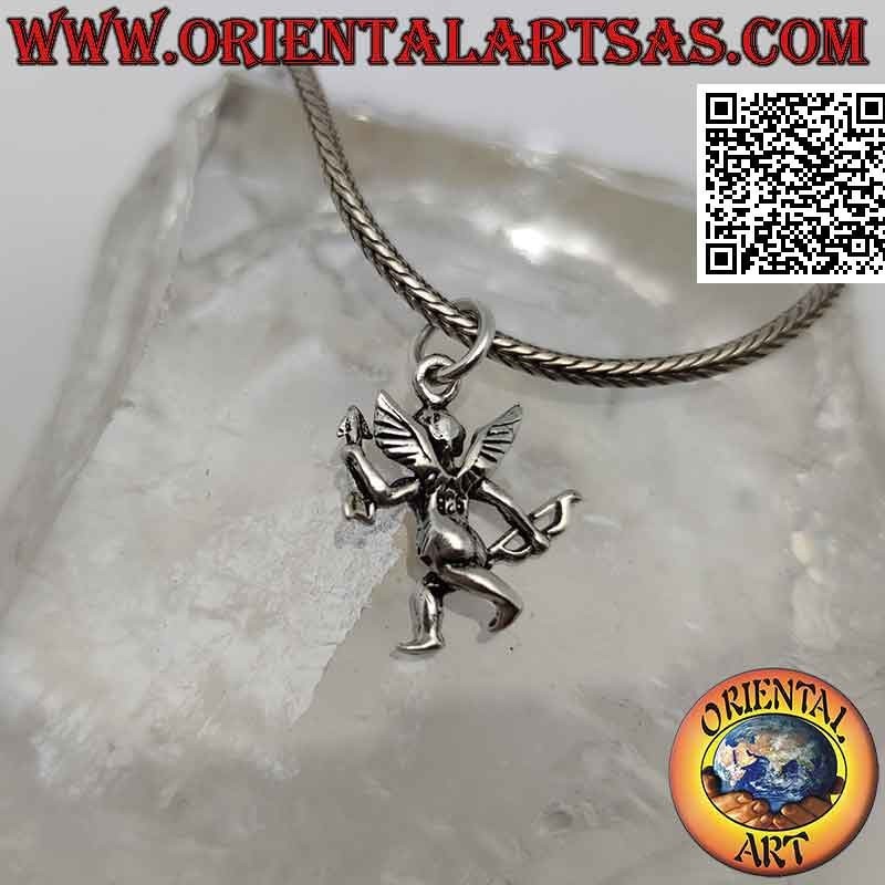 Pendentif en argent, le petit ange "Cupidon" avec arc et flèche