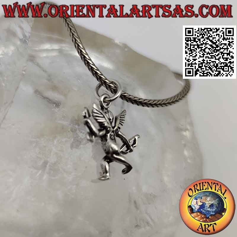 Pendentif en argent, le petit ange "Cupidon" avec arc et flèche