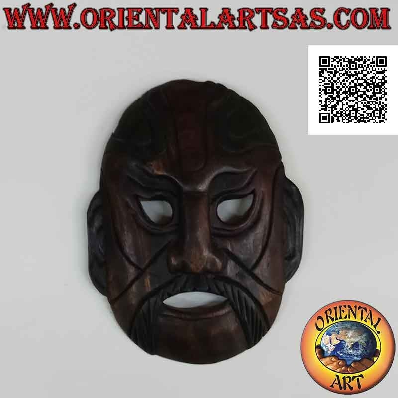 Maschera del maestro di arti marziali thailandese in legno di mogano, 26 x 20 cm