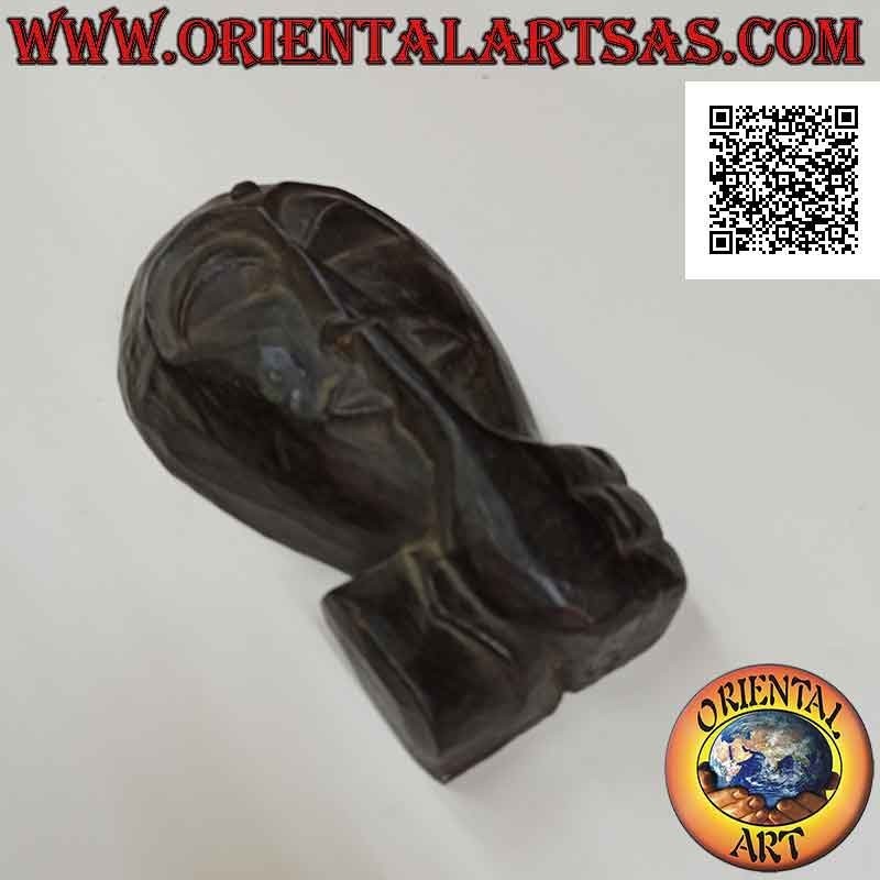 Masque d'un indigène silencieux « chut » en bois de balsa, 26 x 15 cm