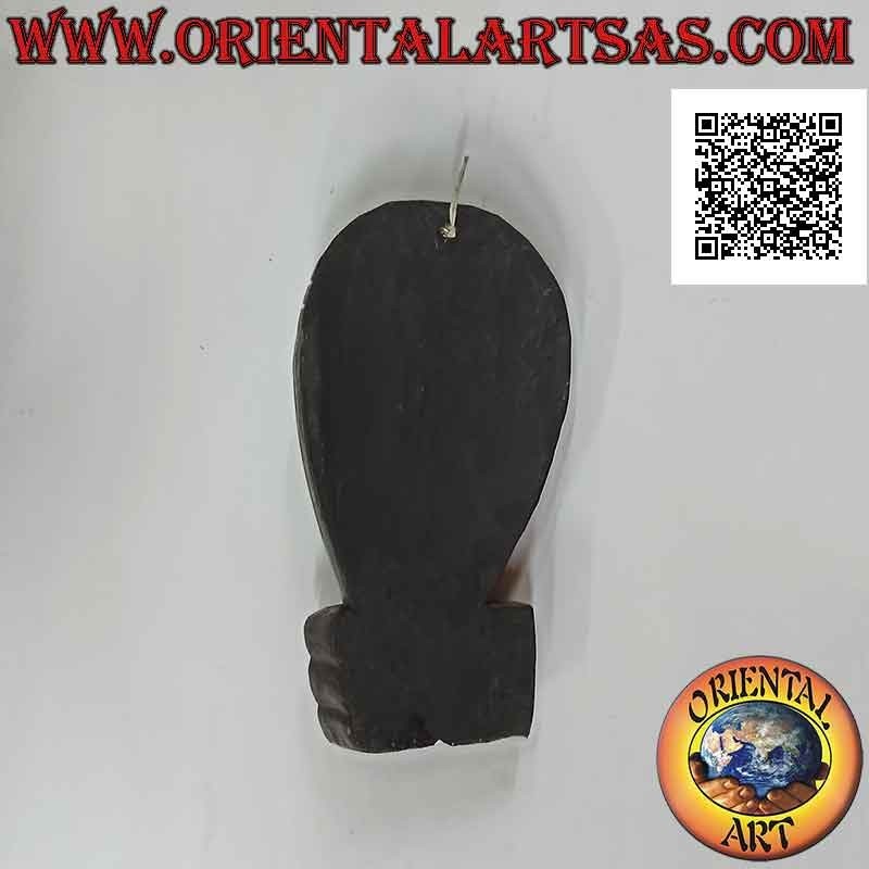 Máscara de un indígena silencioso "shh" en madera de balsa, 26 x 15 cm