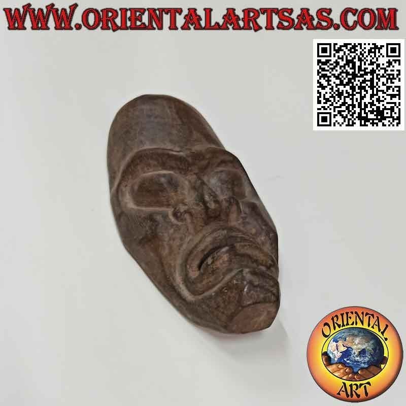 Maske eines Eingeborenen aus Teakholz, 28 x 13 cm
