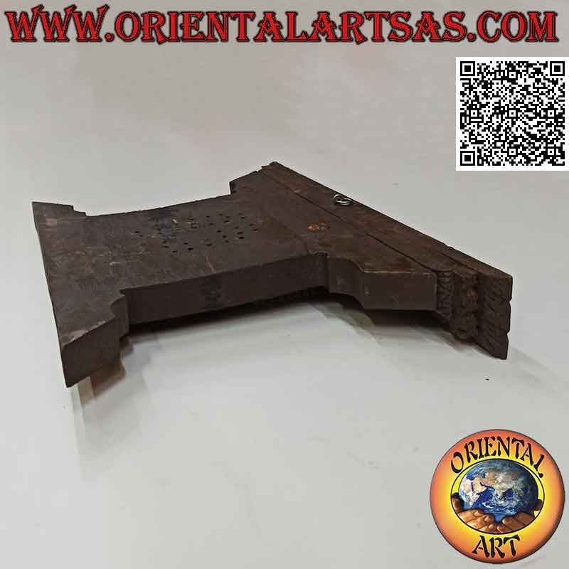 Reproducción antigua de la ventana de palisandro nepalí tradicional, 20 x 31 cm (oscuro)