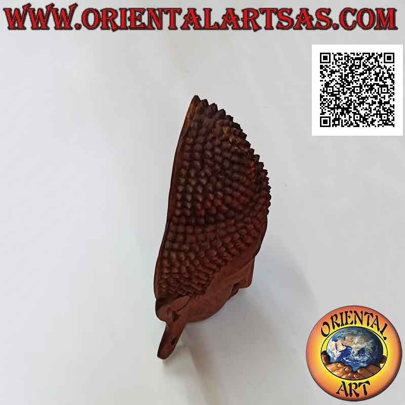 Masque sculpture tête de bouddha mural ou à poser en bois de suar, 44 x 32 cm (monobloc)