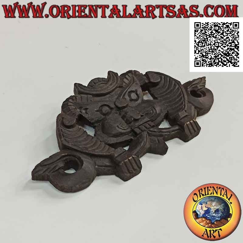 Decorative wall mask of a Nepalese demon handmade in rosewood (dark)