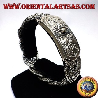 pulsera de plata, el cierre trenza cincela