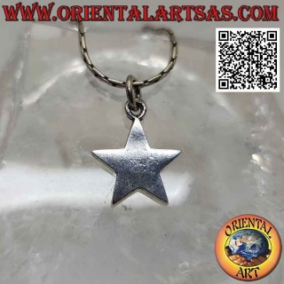 Ciondolo in argento, stella liscia e piatta (14 mm)