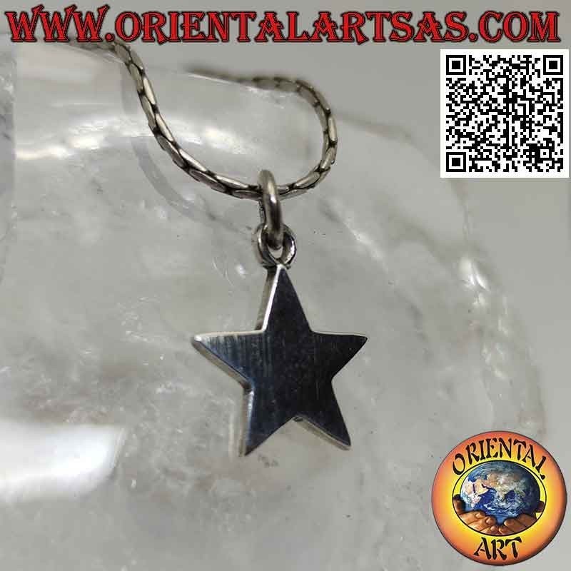 Ciondolo in argento, stella liscia e piatta (14 mm)