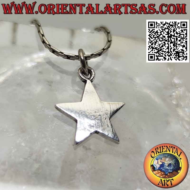 Ciondolo in argento, stella liscia e piatta (14 mm)