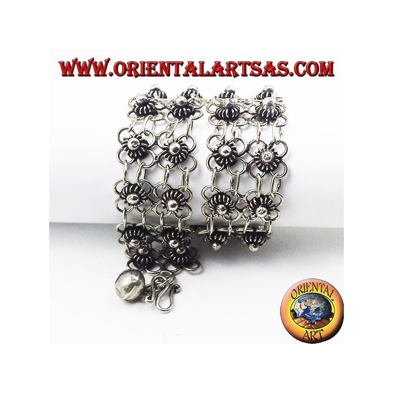 Silber-Armband mit zwei Blumen-Datei