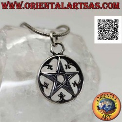 Silver pendant, pentacle in...