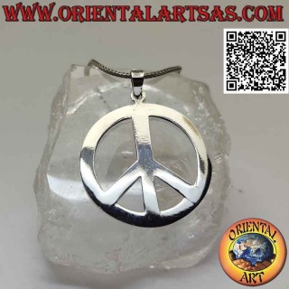Ciondolo in argento a forma di simbolo della pace (Ø 40 mm.)