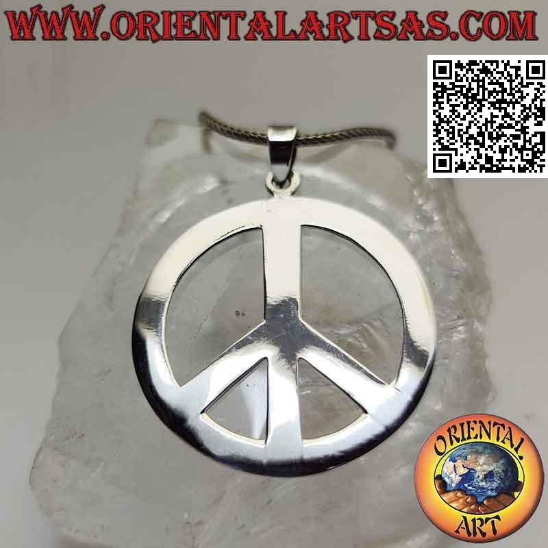 Ciondolo in argento a forma di simbolo della pace (Ø 40 mm.)