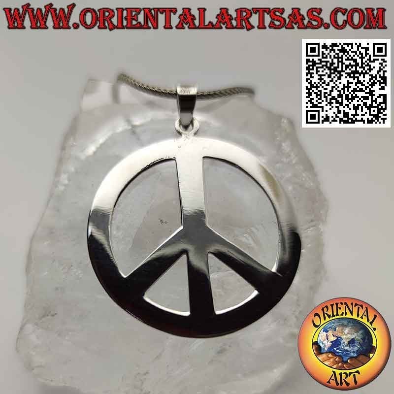 Pendentif en argent en forme de symbole de paix (Ø 40 mm.)