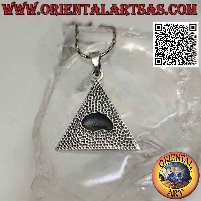 Silver pendant, eye of providence on pyramid (masonic symbol)