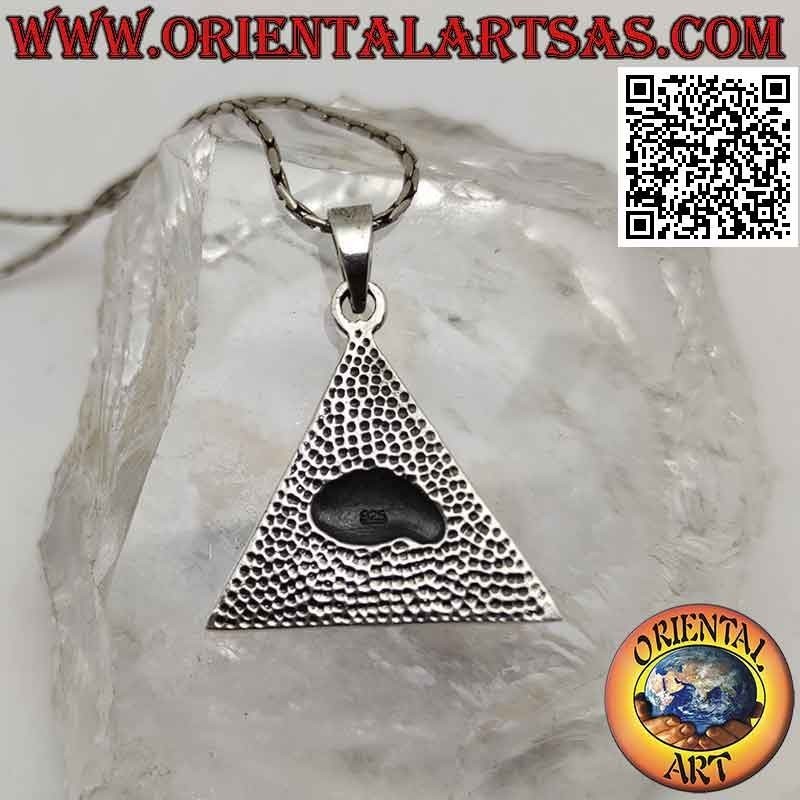 Pendentif en argent, oeil de la providence sur pyramide (symbole maçonnique)