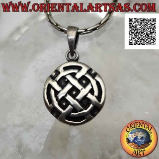 Silver pendant, shield with Celtic knot for protection against evil spirits