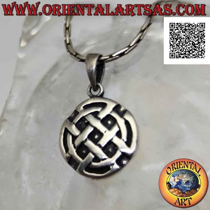 Silver pendant, shield with Celtic knot for protection against evil spirits