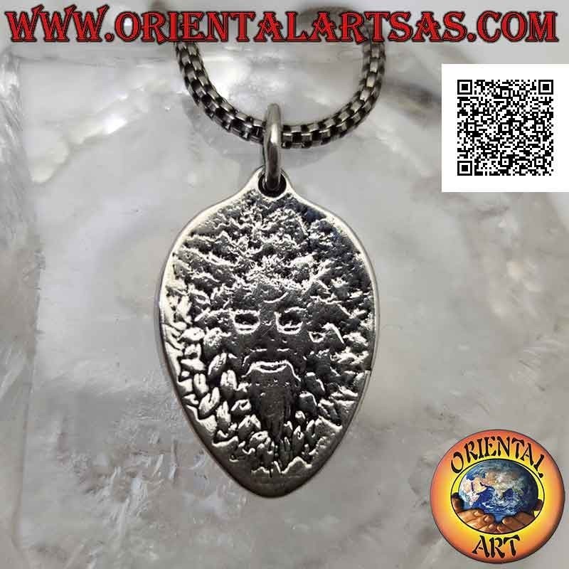 Silver pendant, "The Green Man" (Celtic figure symbol of life force)