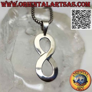 Colgante de plata, símbolo de infinito verticalmente (grande)