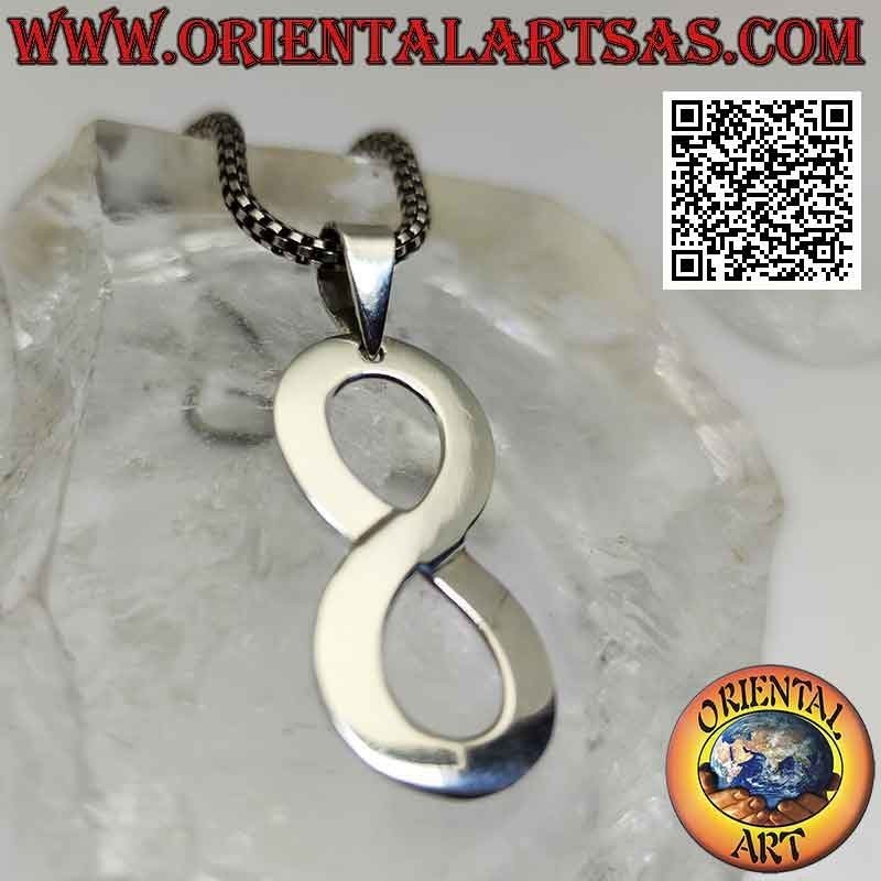 Colgante de plata, símbolo de infinito verticalmente (grande)