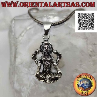 Colgante de plata, estatua de Vishnu (deidad védica masculina) en posición sentada
