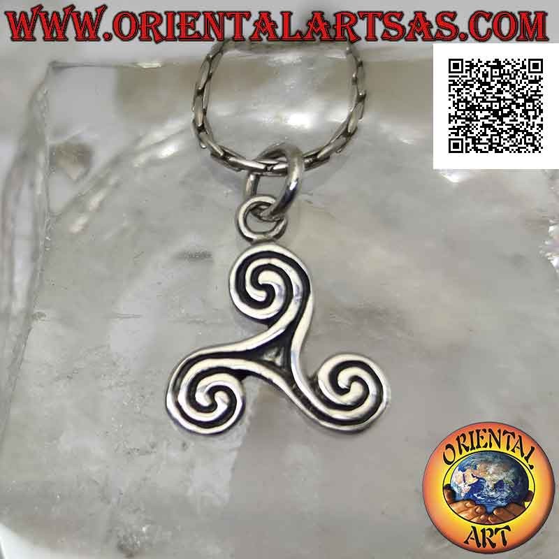 Pendentif En Argent En Forme De Trisk Le Triskell Triskel Avec Terminaisons En Spirale