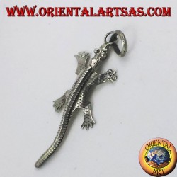 Silber Anhänger, gecko