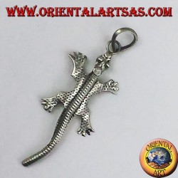 colgante de plata, gecko