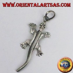 silver pendant, gecko