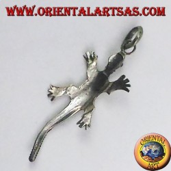 colgante de plata, gecko
