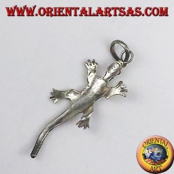 colgante de plata, gecko