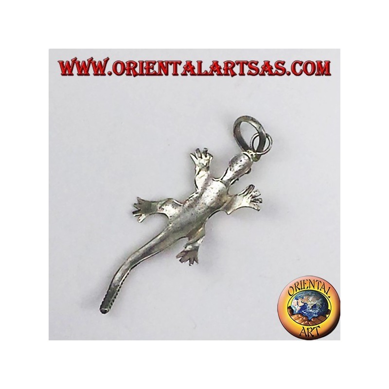 Silber Anhänger, gecko