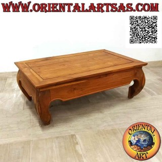 Low opening table in opium style (opium) in teak wood (100 * 60, h37)