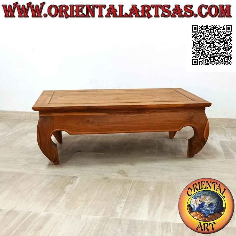 Low opening table in opium style (opium) in teak wood (100 * 60, h37)